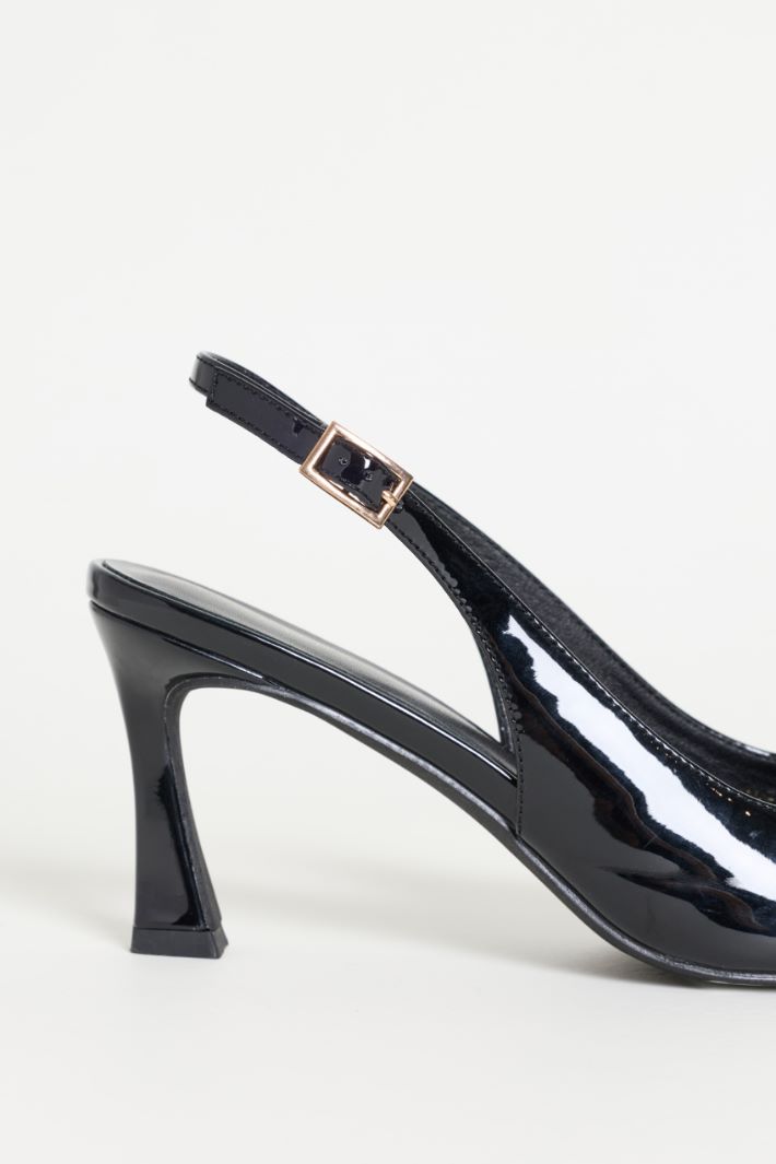Slingback Court Shoes - BLACK - Intrend - 4