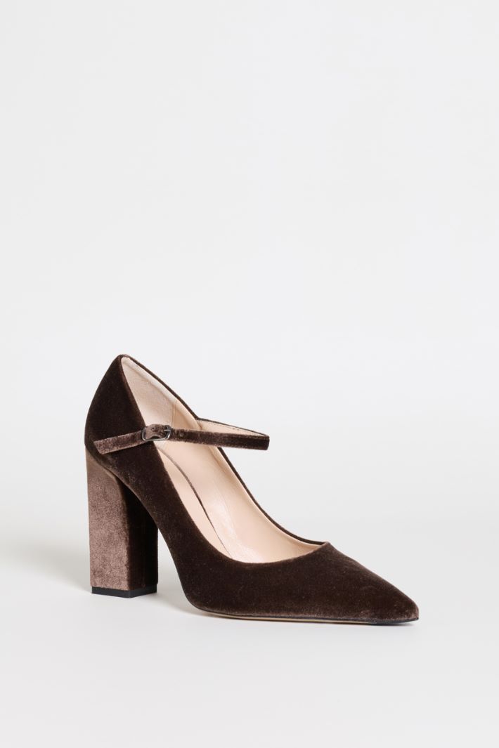 Zapatos de salón Mary Jane de terciopelo - MARRÓN - Intrend - 2