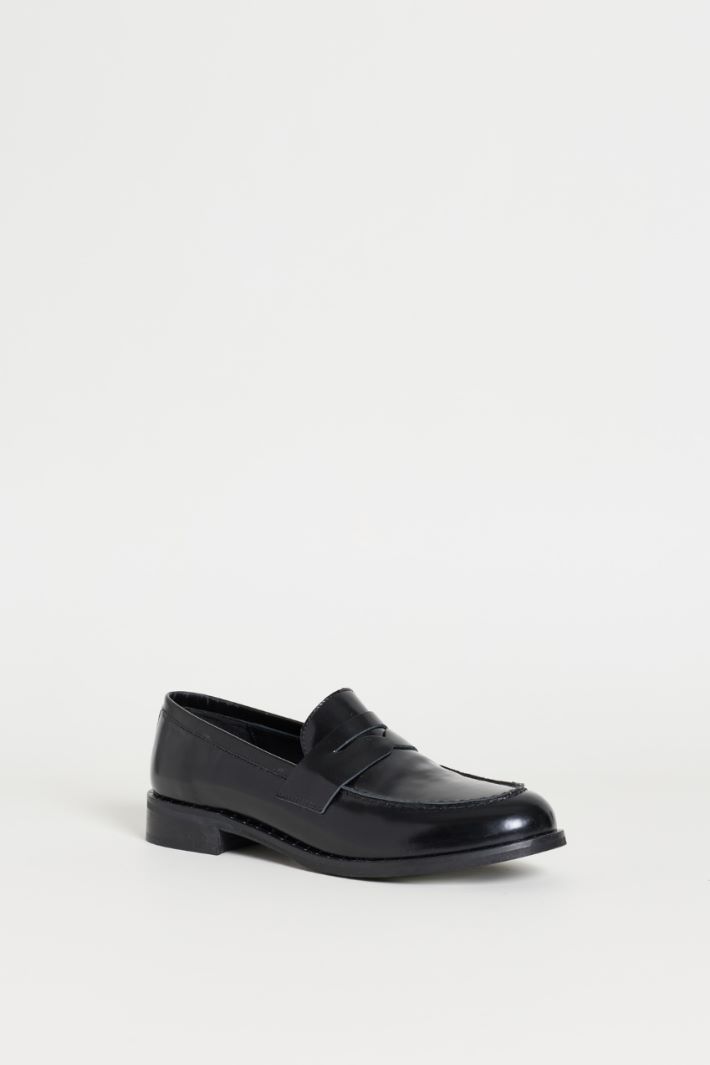 Polished Leather Loafers - BLACK - Intrend - 2