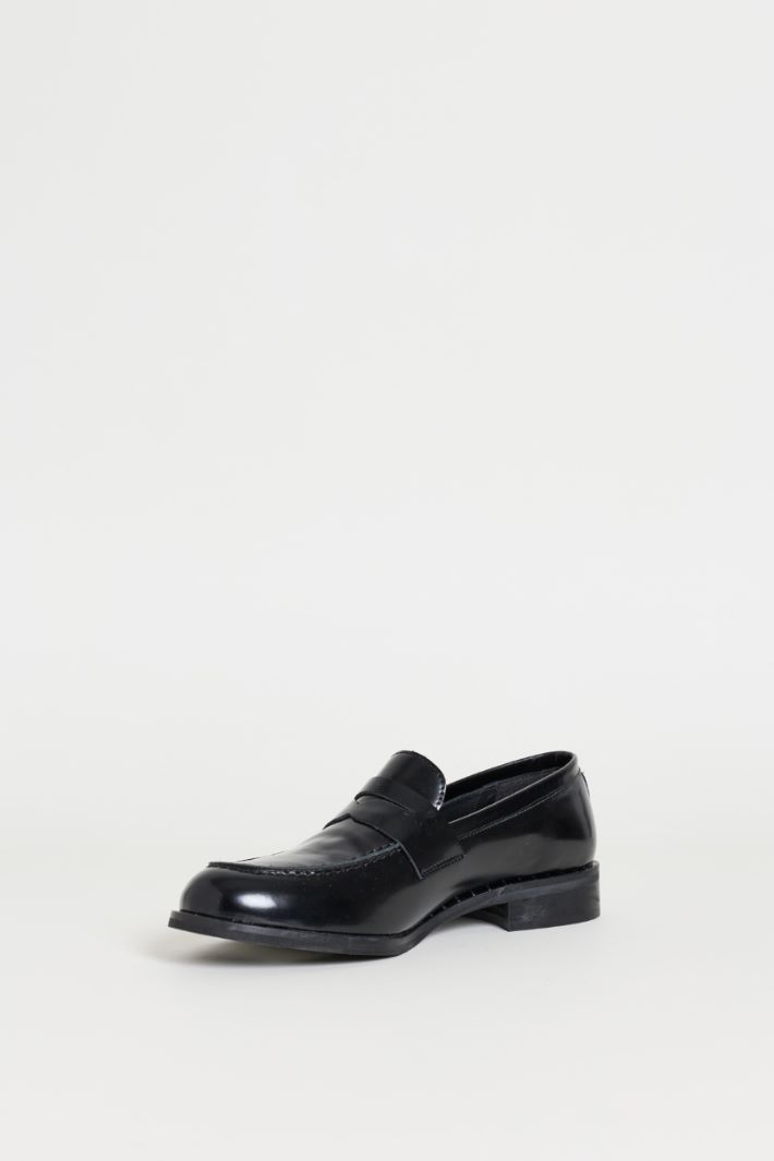 Polished Leather Loafers - BLACK - Intrend - 3