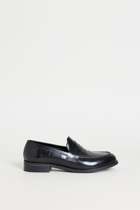 Polished Leather Loafers - Intrend