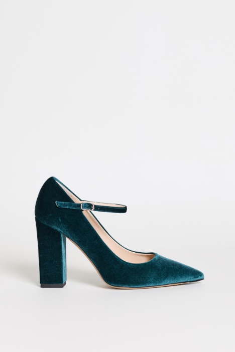 Zapatos de salón Mary Jane de terciopelo - Intrend