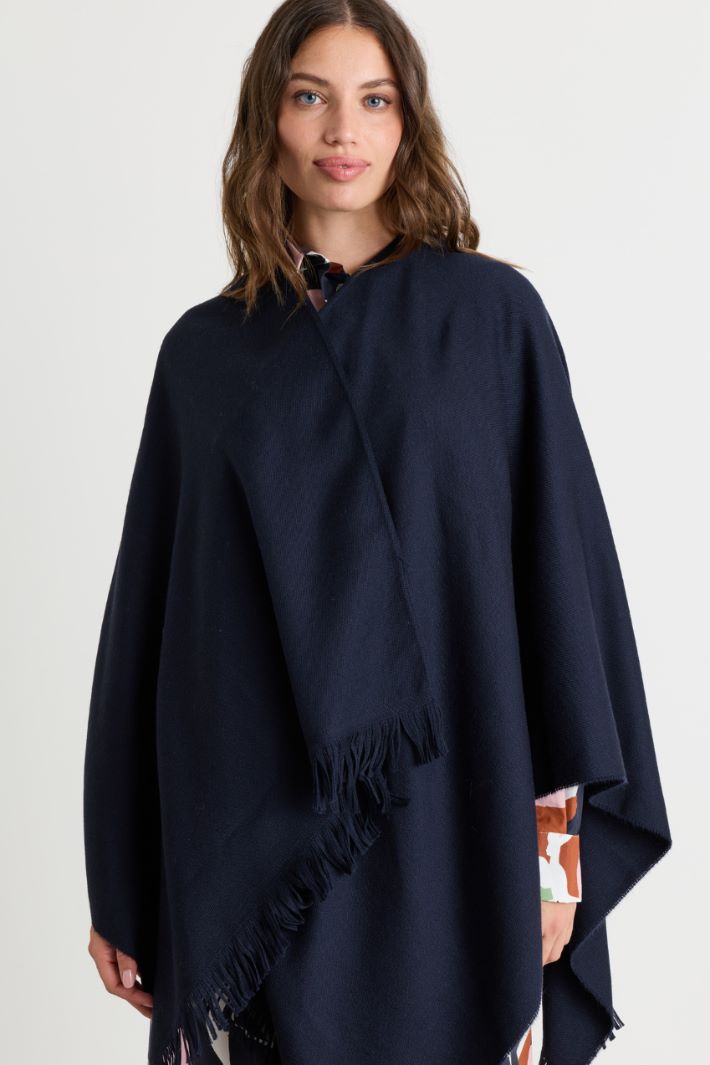 Poncho in lana - BLU - Intrend - 3