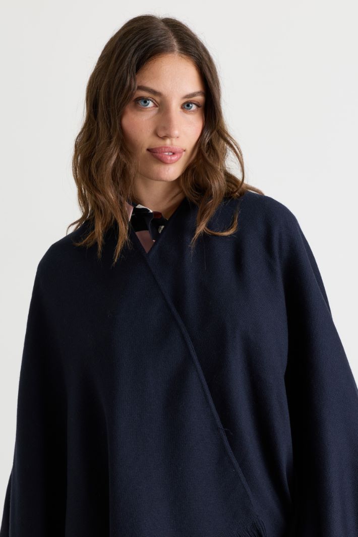 Poncho in lana - BLU - Intrend - 4