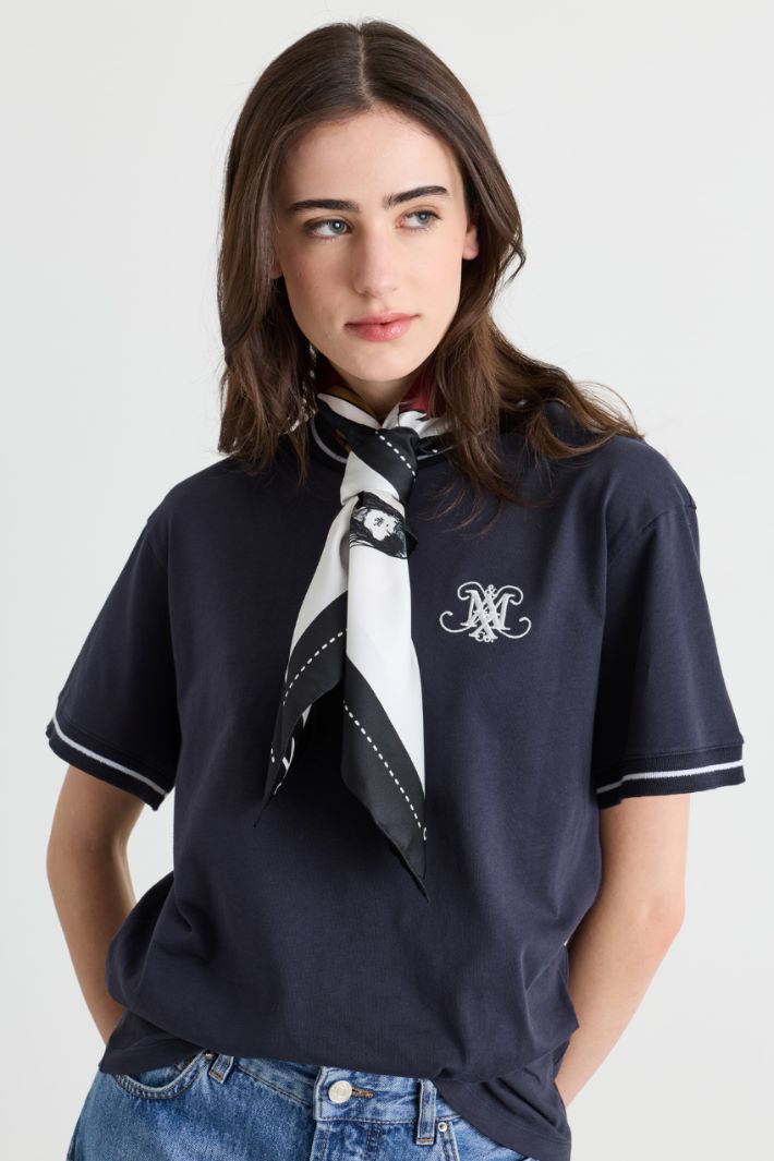 Foulard con stampa - BIANCO NERO MARRONE - Intrend - 2