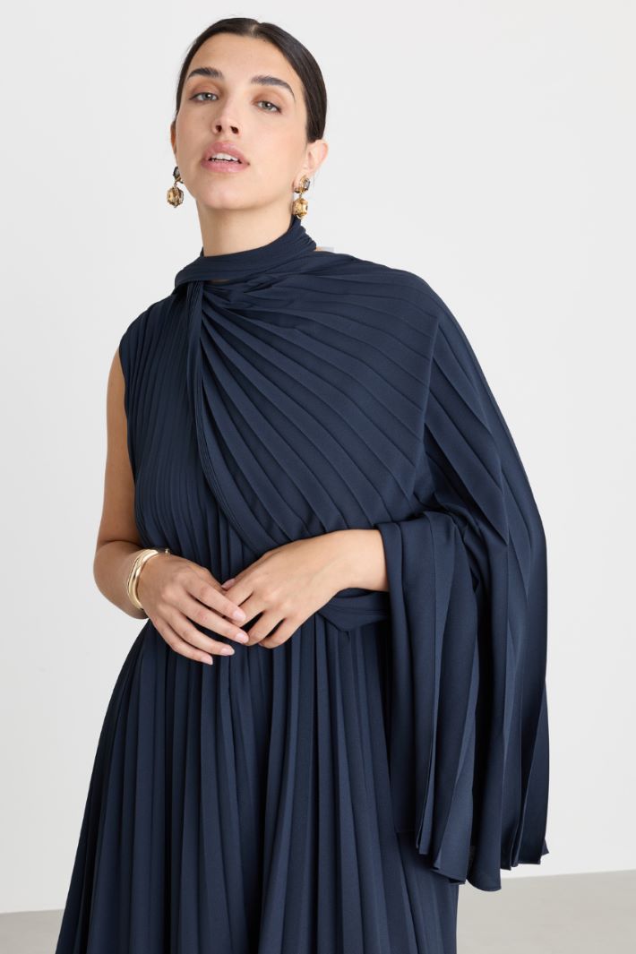 Plissé Crepe Stole - BLUE - Intrend - 2