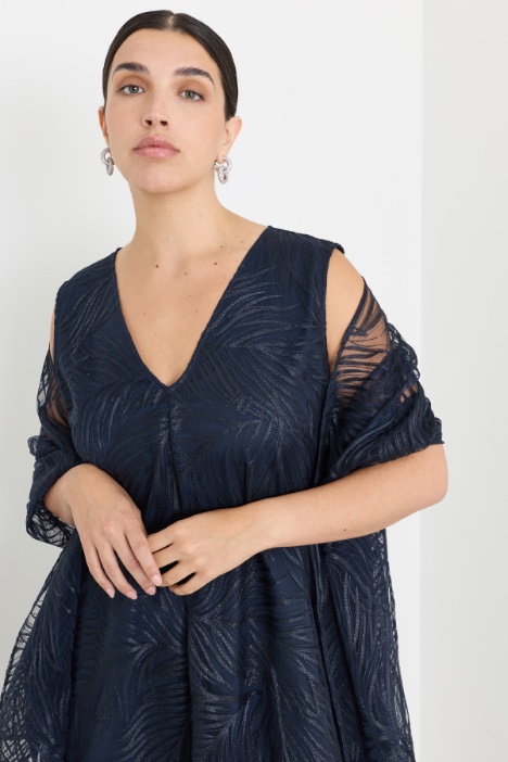 Embroidered tulle stole - Intrend