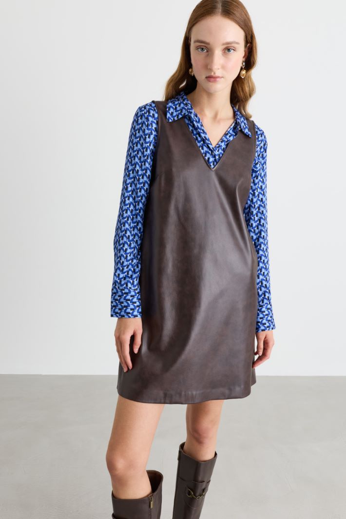 Short coated dress - BROWN - Intrend - 2