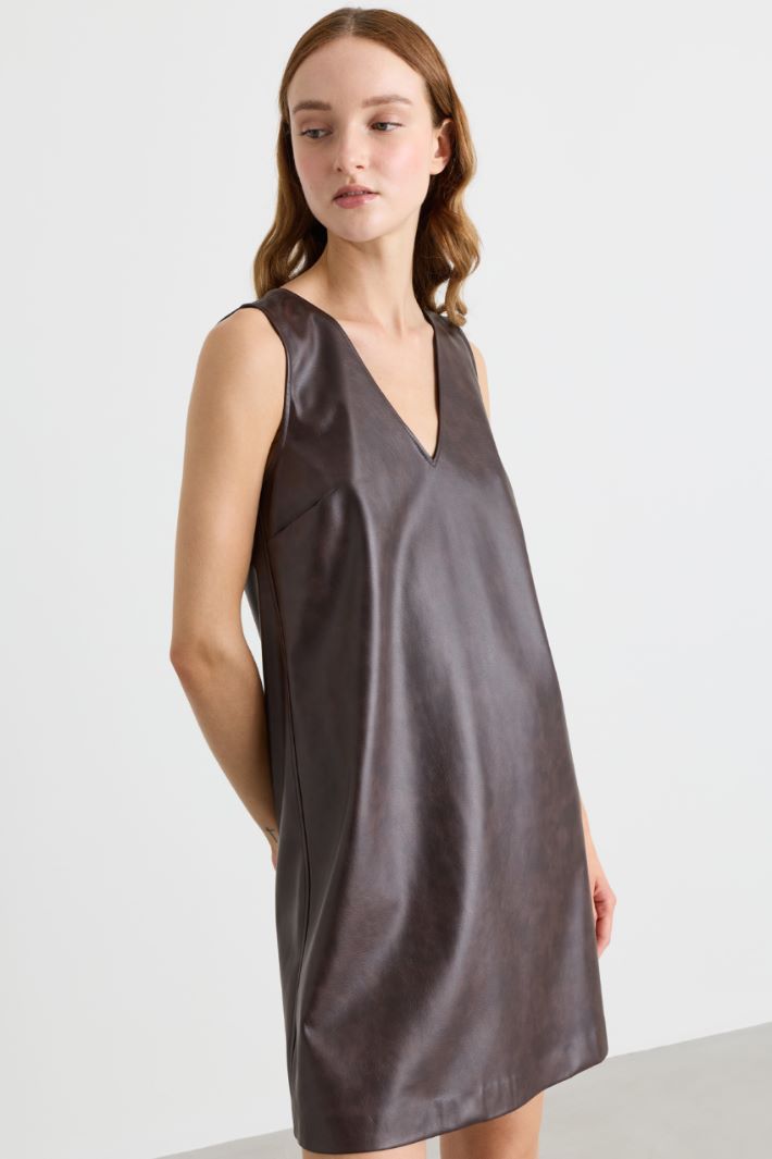 Short coated dress - BROWN - Intrend - 3