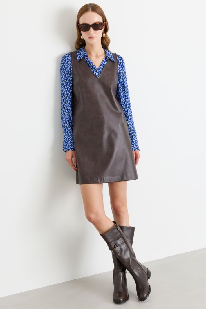 Short coated dress - BROWN - Intrend
