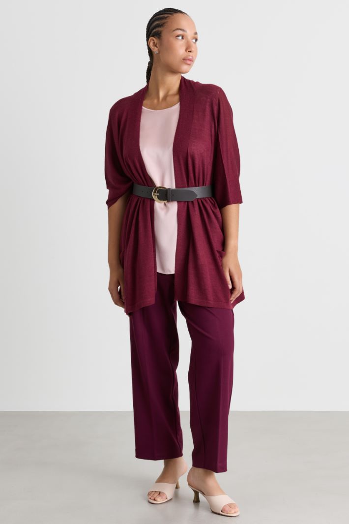 Poncho con tasche - BORDEAUX - Intrend - 2