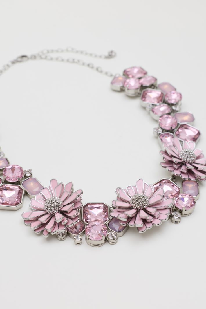 Cabochon Necklace - PINK - Intrend - 2