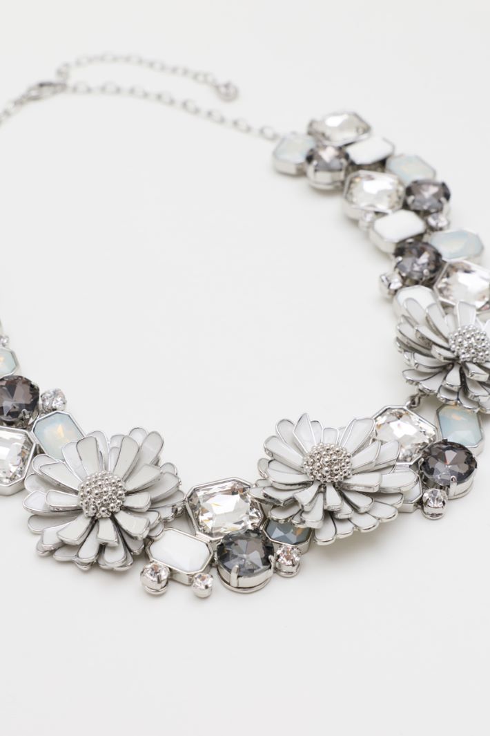 Cabochon Necklace - WHITE - Intrend - 2