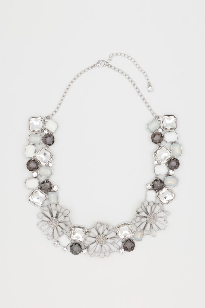 Cabochon Necklace - WHITE - Intrend
