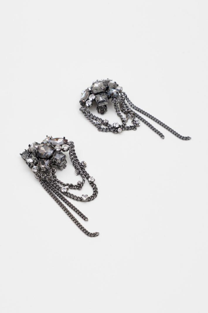 Conjunto de collar y pendientes con pedrería - PLATA - Intrend - 3