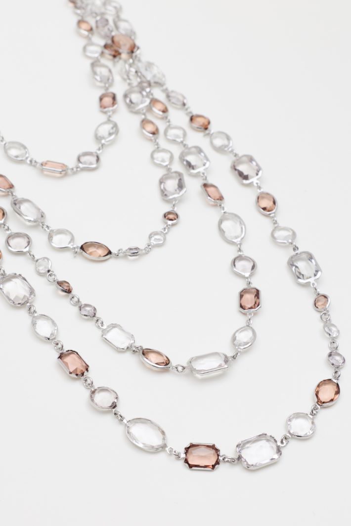 Crystal-embellished necklace - PINK - Intrend - 2
