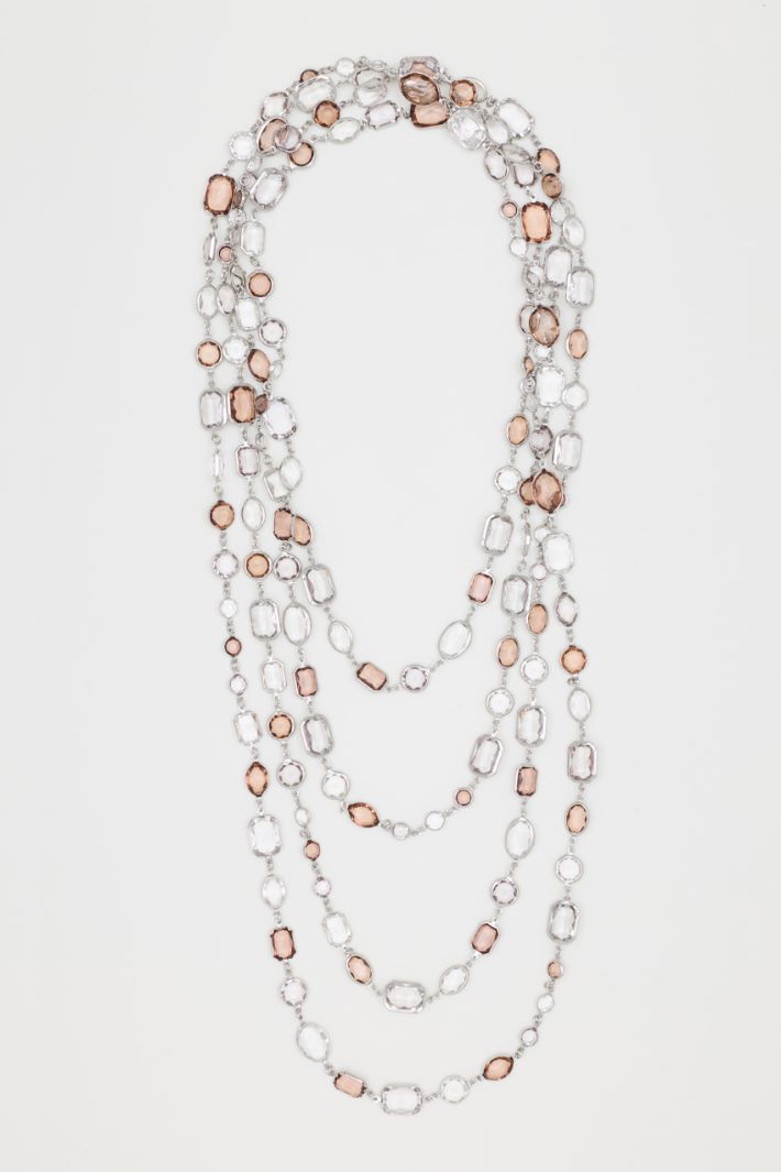 Crystal-embellished necklace - PINK - Intrend