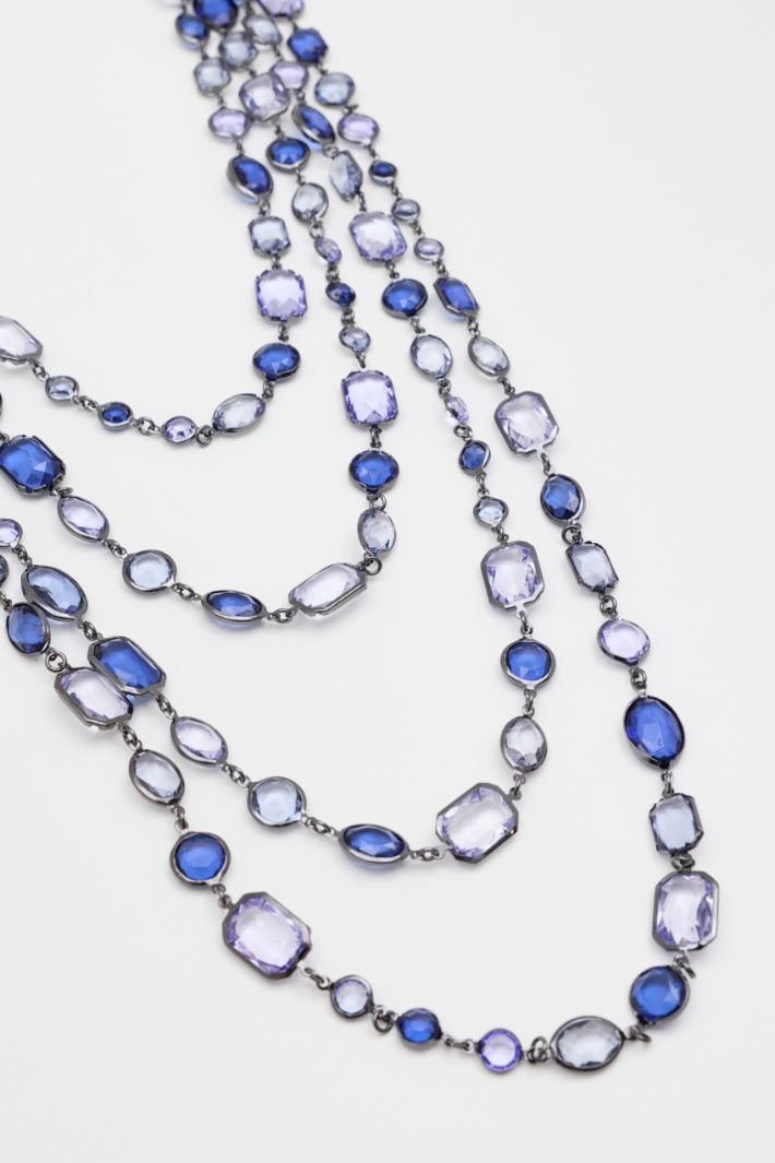 Crystal-embellished necklace - BLUE - Intrend - 2