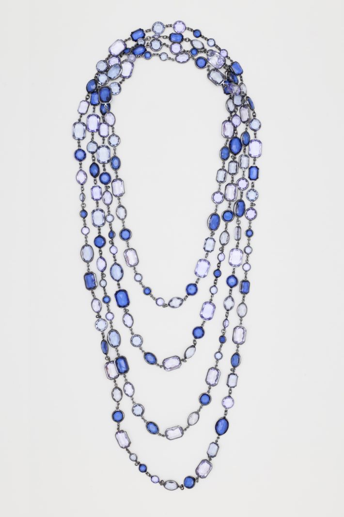 Crystal-embellished necklace - BLUE - Intrend