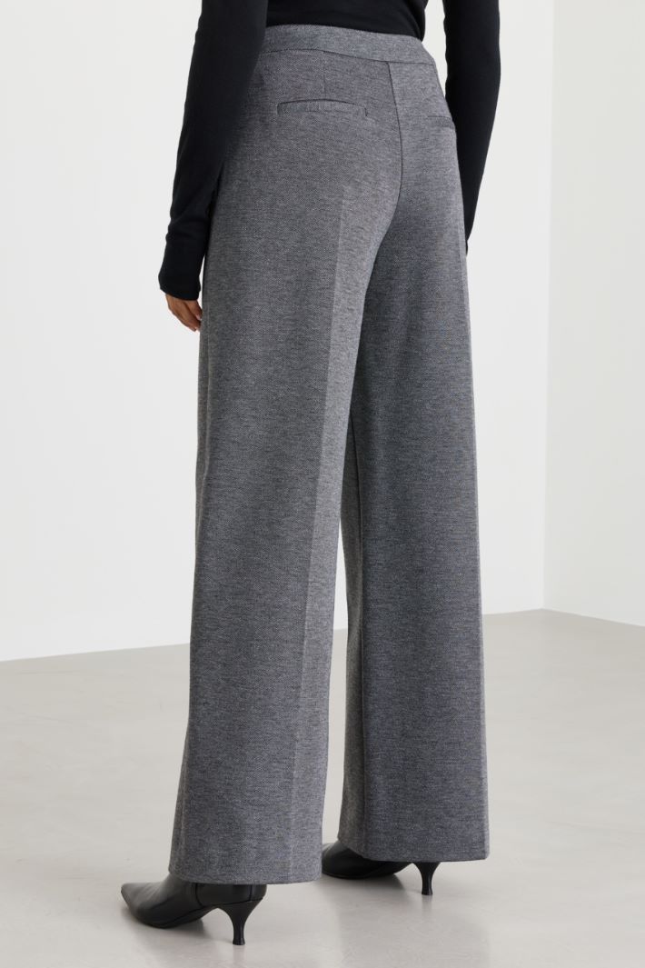 Pantalone in jersey jacquard stretch - GRIGIO - Intrend - 4