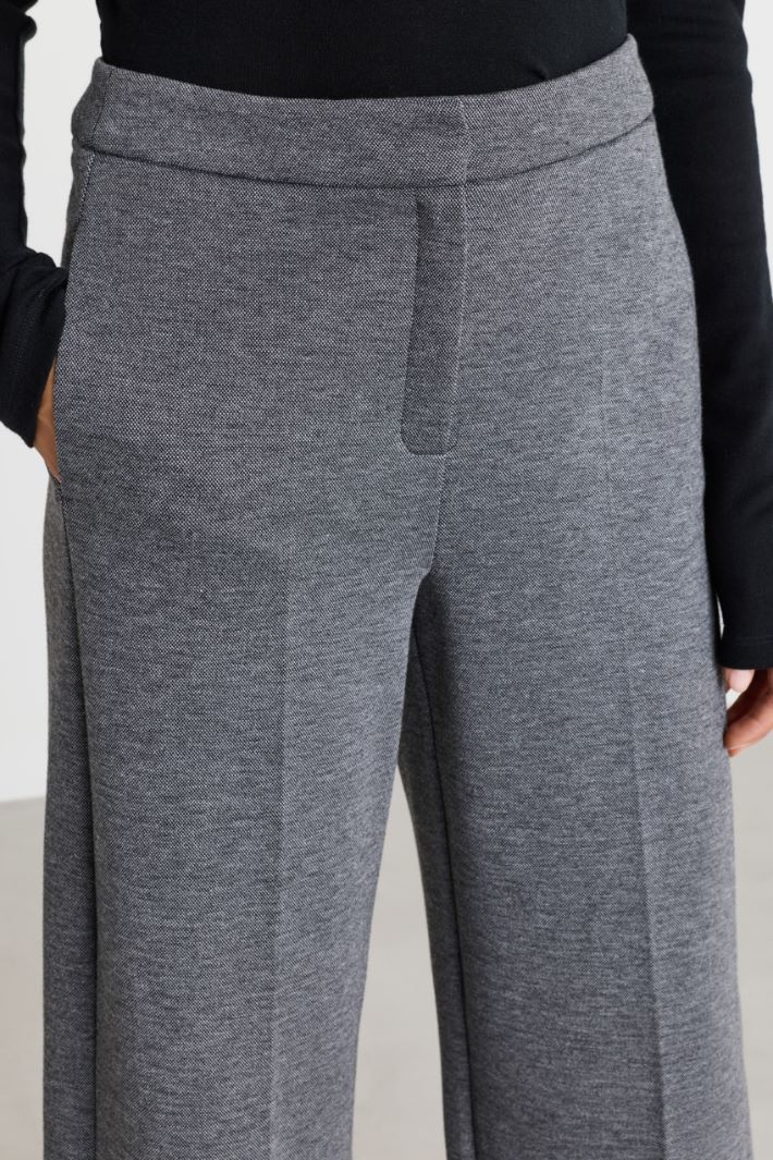 Pantalone in jersey jacquard stretch - GRIGIO - Intrend - 3