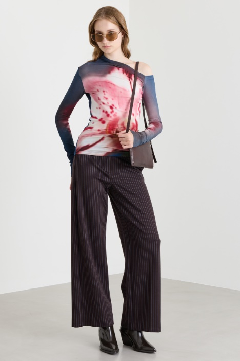 Stretch jacquard jersey trousers - Intrend