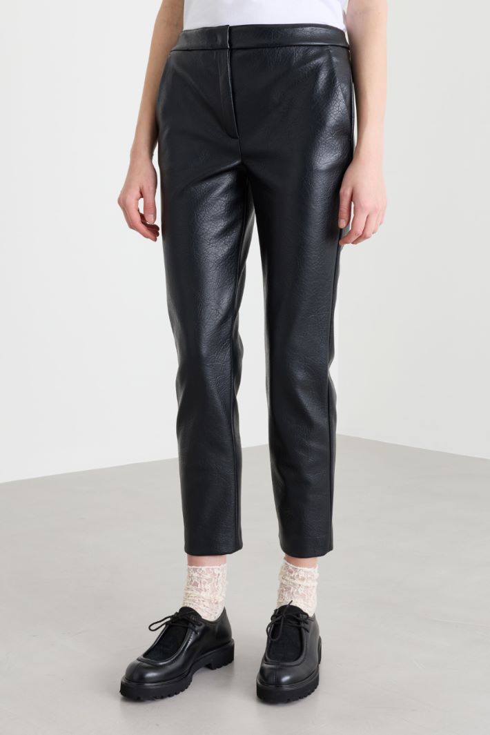 Pantalon en jersey enduit - NOIR - Intrend - 2
