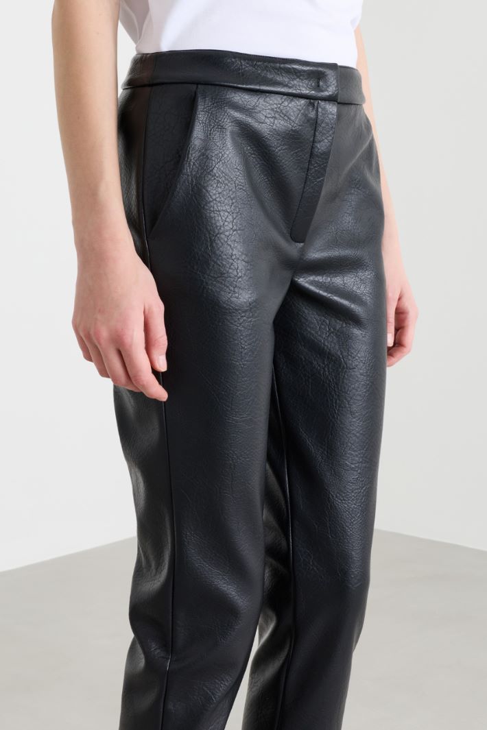 Pantalon en jersey enduit - NOIR - Intrend - 3