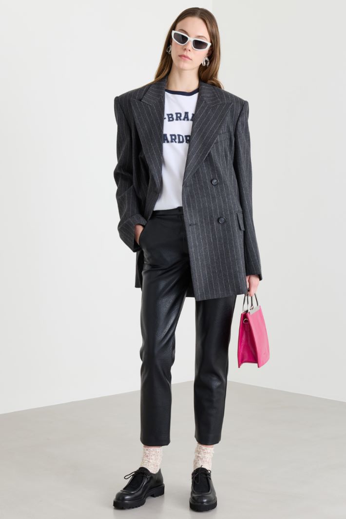 Pantalon en jersey enduit - NOIR - Intrend