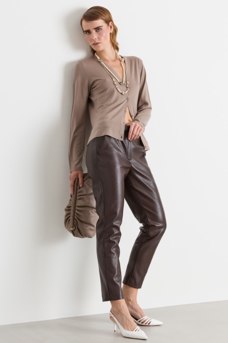 Coated jersey trousers - Intrend