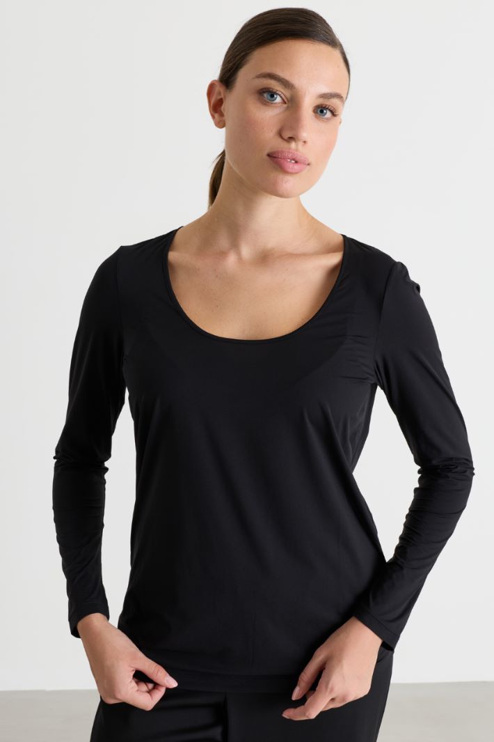 Jersey T-shirt - BLACK - Intrend - 3