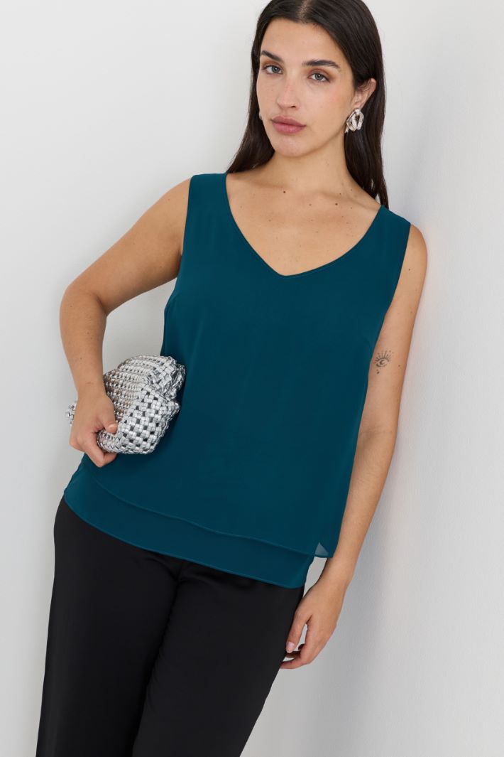 Top in crepe georgette - VERDE - Intrend - 2