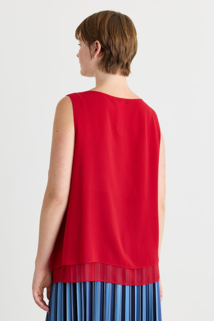 Crepe georgette top - RED - Intrend - 4