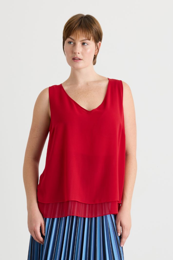 Crepe georgette top - RED - Intrend - 2