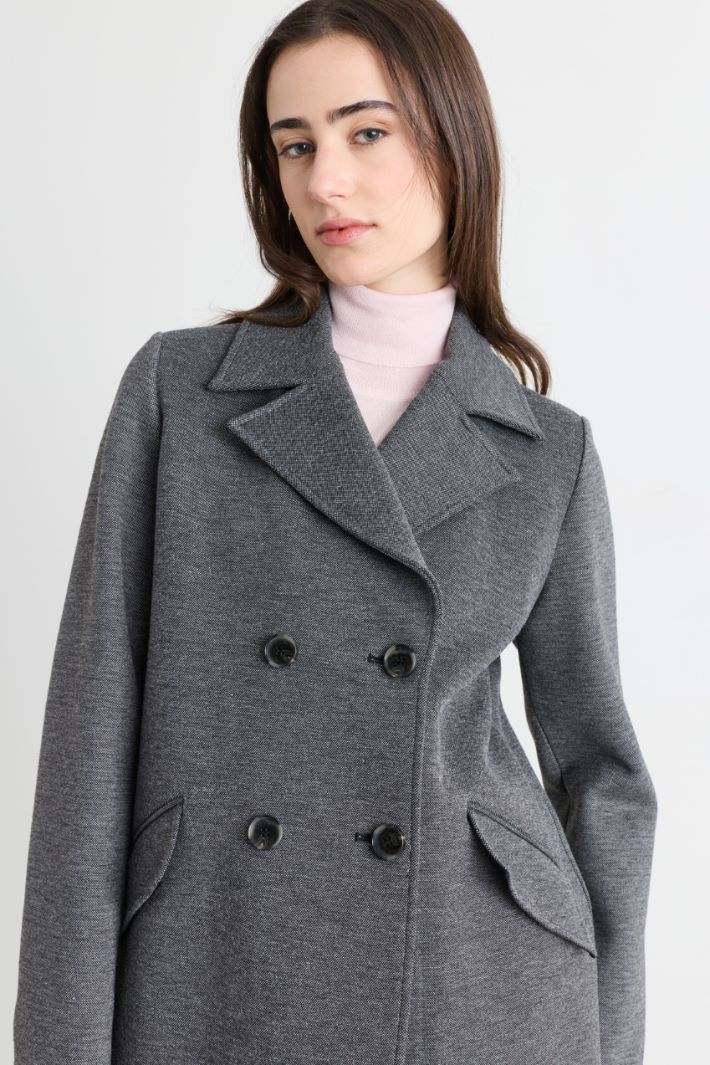 Double-breasted jersey jacket - GREY - Intrend - 3