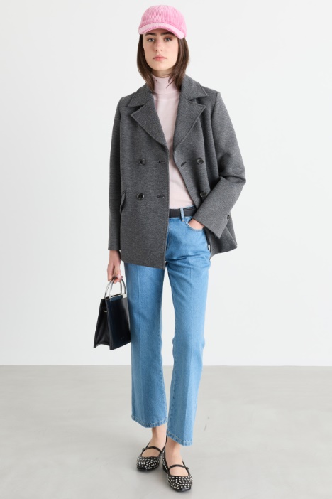 Double-breasted jersey jacket - Intrend