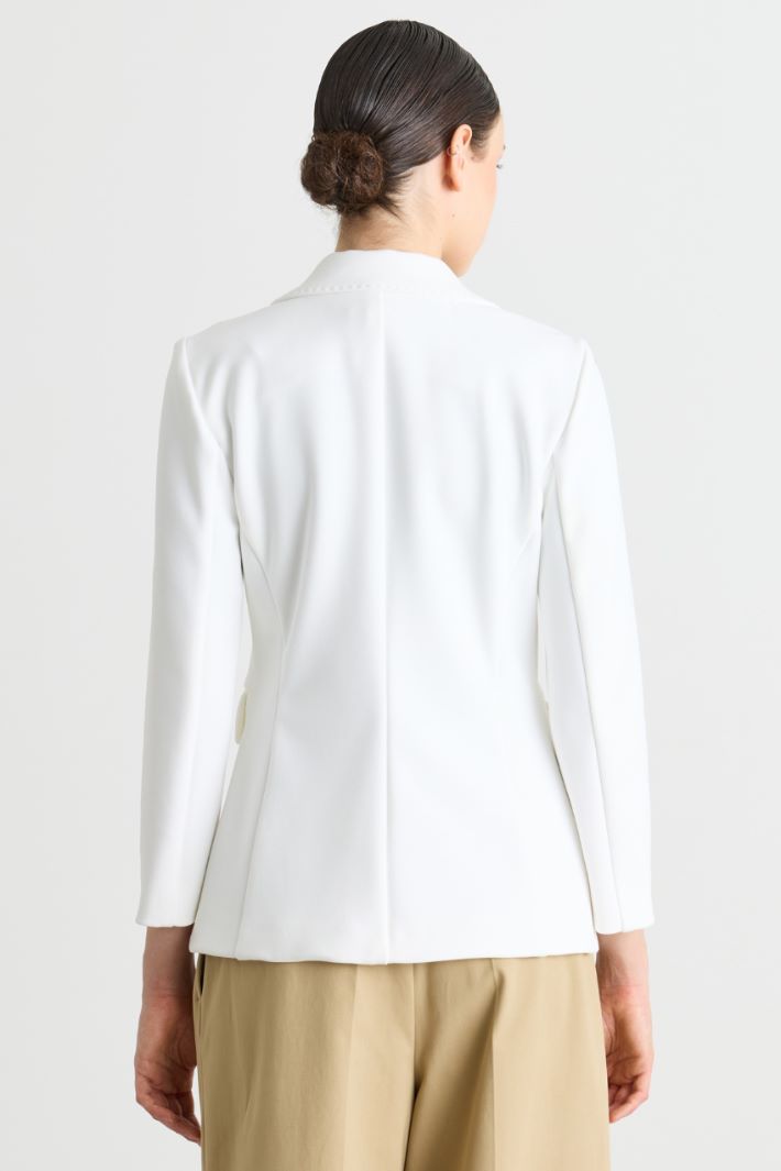 Blazer aderente in jersey accoppiato - BIANCO - Intrend - 4