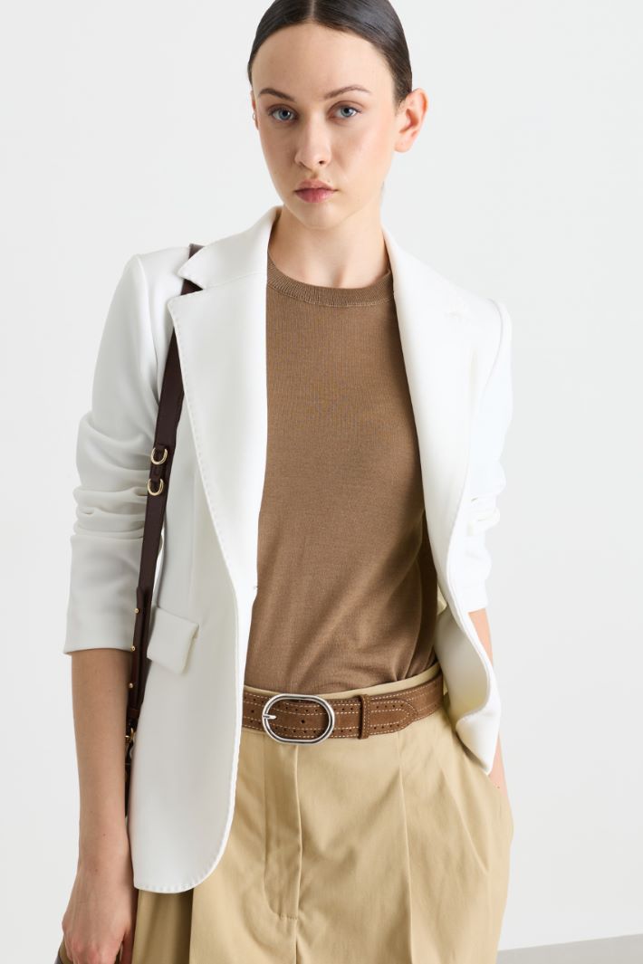 Blazer aderente in jersey accoppiato - BIANCO - Intrend - 2
