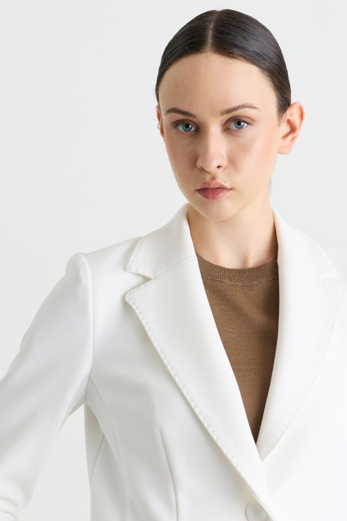 Blazer aderente in jersey accoppiato - BIANCO - Intrend - 3