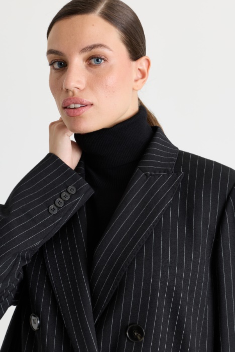 Blazer in jersey jacquard di misto lana