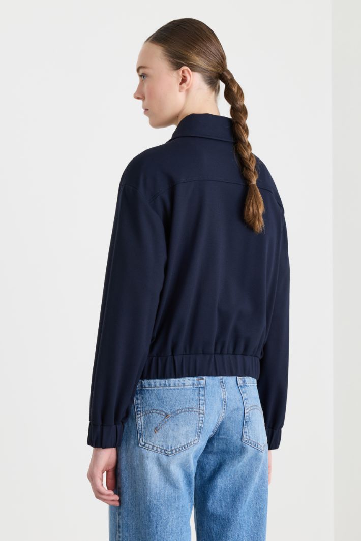 Bomber con zip - BLU - Intrend - 4