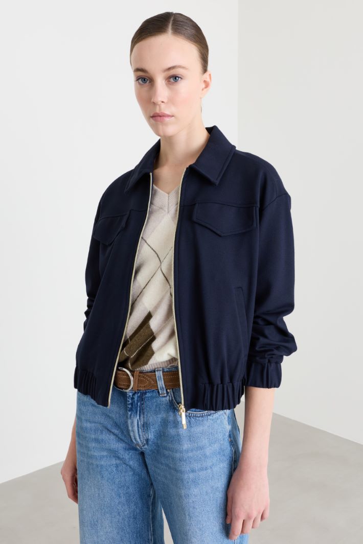 Bomber con zip - BLU - Intrend - 2