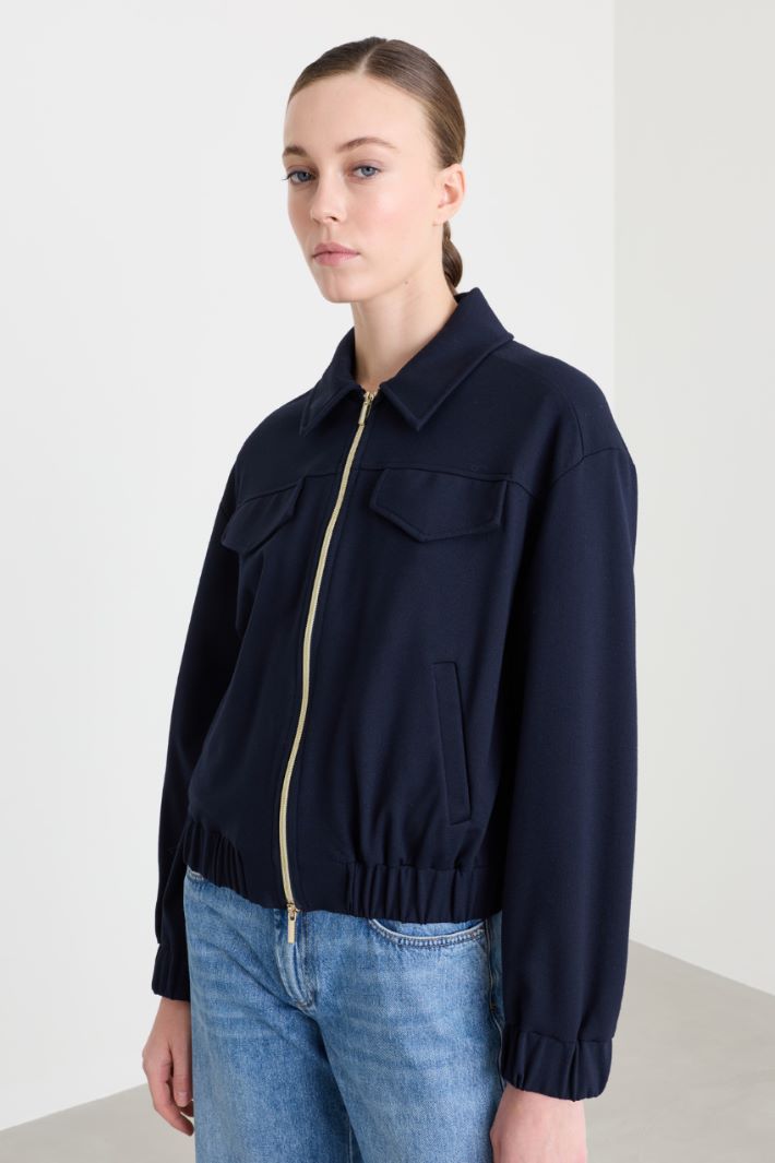 Bomber con zip - BLU - Intrend - 3