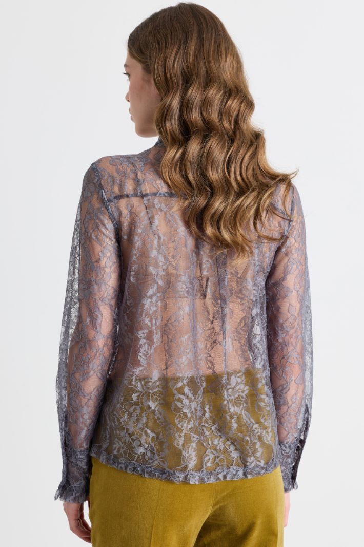 Blusa in jersey pizzo - GRIGIO - Intrend - 4