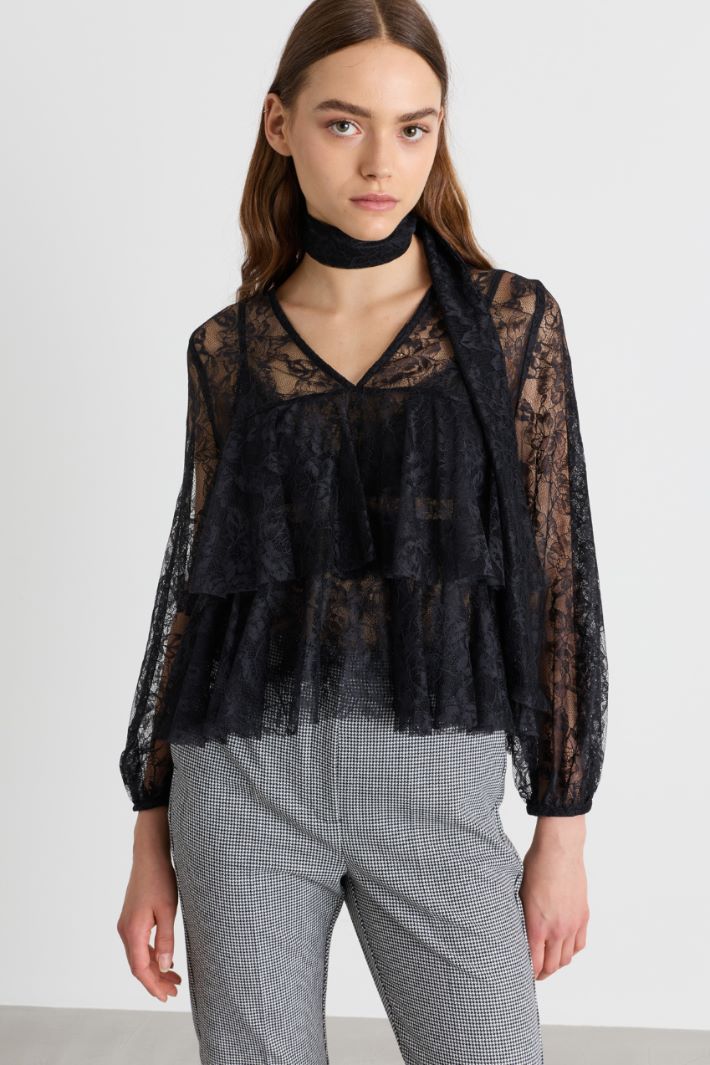 Camicia in pizzo - NERO - Intrend - 2