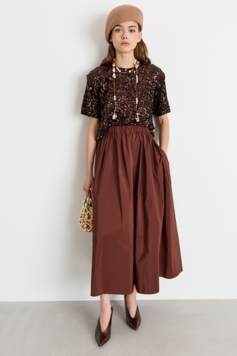 T-shirt boxy con paillettes - Intrend