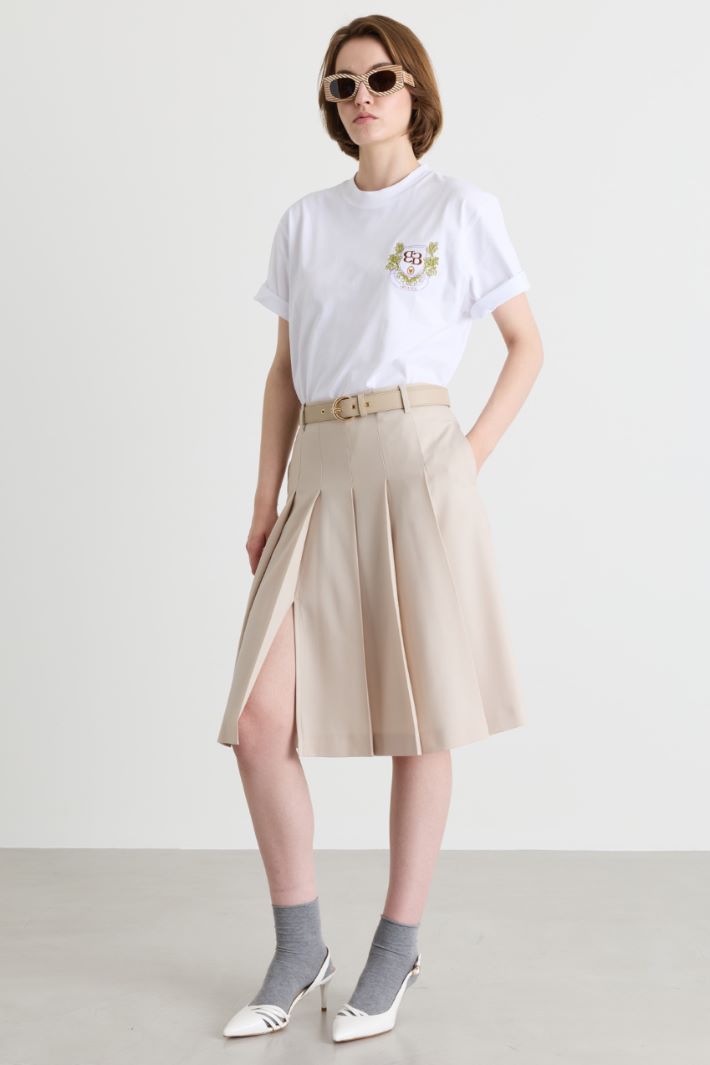 T-shirt con ricamo - BIANCO - Intrend