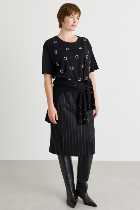 T-shirt in jersey con ricamo - Intrend