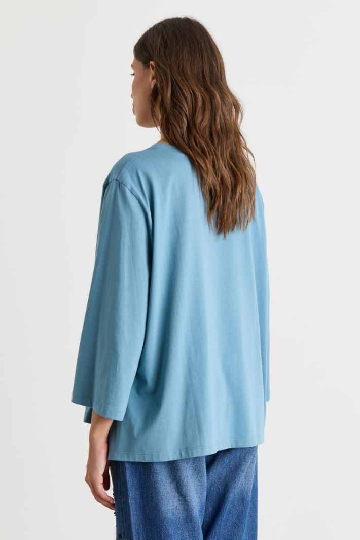 Three-quarter-sleeve T-shirt - LIGHT BLUE PINK - Intrend - 4