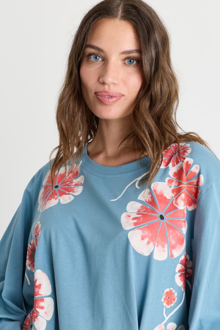 Three-quarter-sleeve T-shirt - LIGHT BLUE PINK - Intrend - 3